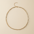Sunday Paperclip Chain Necklace laid flat to show its polished elongated links